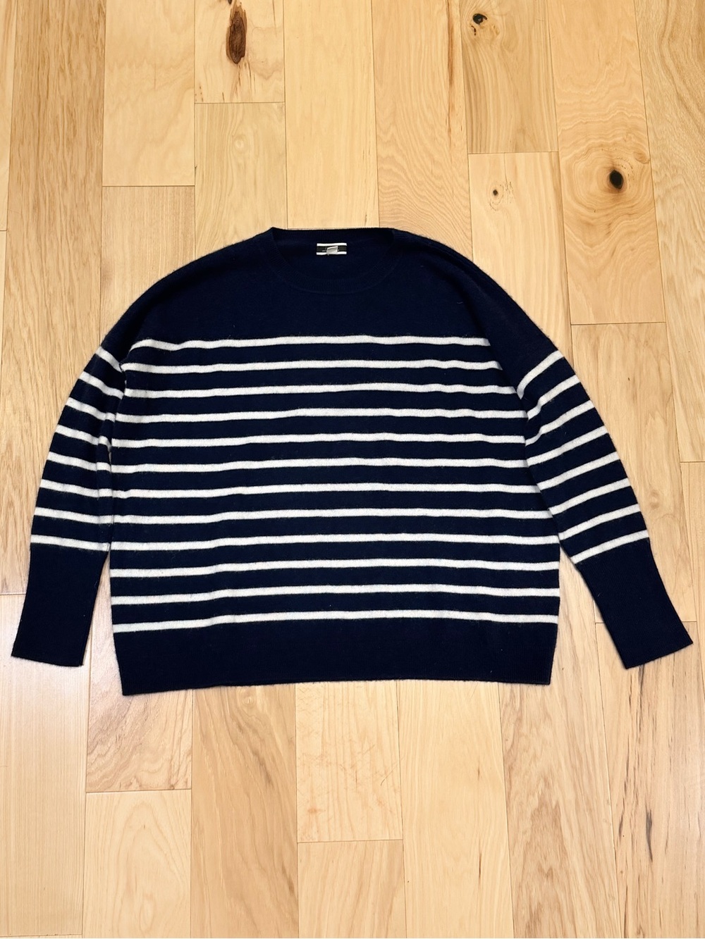 J Crew Women’s Cashmere Nautical Crewneck Striped Sweater